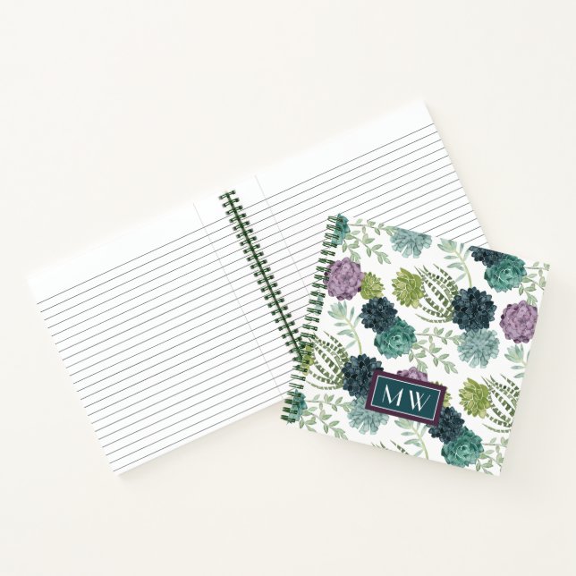 Monogrammm | Pflanze Happy Collection Succulent Pa Notizbuch (Innenseite)