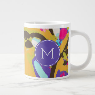 Monogrammm  Rosa Boho Floral I Jumbo-Tasse