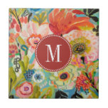 Monogrammm| Secret Garden Floral III Fliese<br><div class="desc">Secret Garden Floral III von Karen Fields</div>