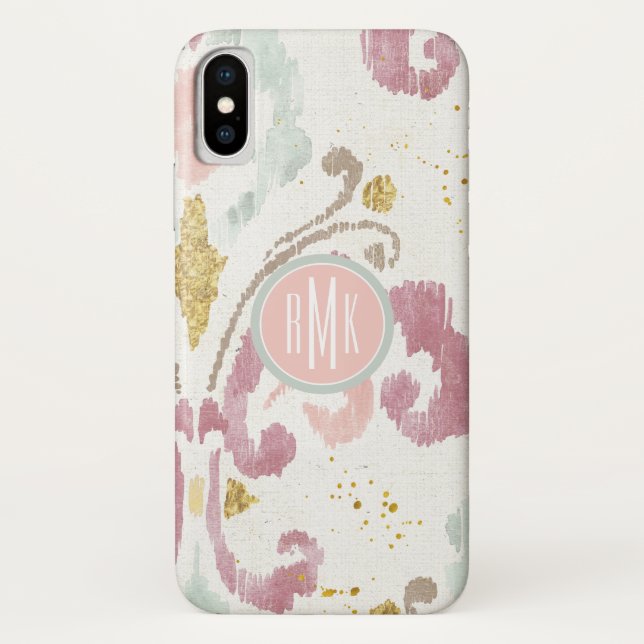 Monogrammm| Soft Deko Pattern Case-Mate iPhone Hülle (Rückseite)
