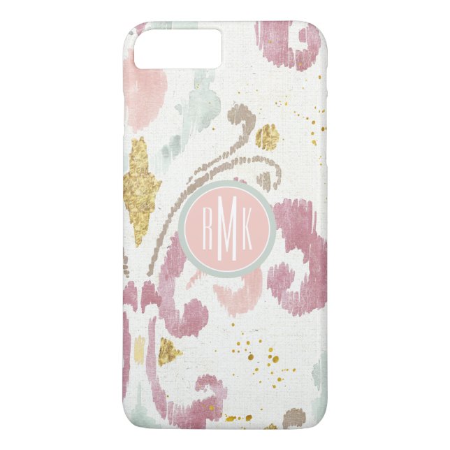 Monogrammm| Soft Deko Pattern Case-Mate iPhone Hülle (Rückseite)