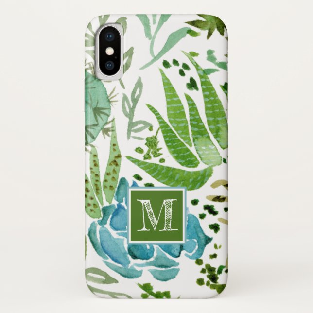 Monogrammm | Sukkuläres Feld I Case-Mate iPhone Hülle (Rückseite)
