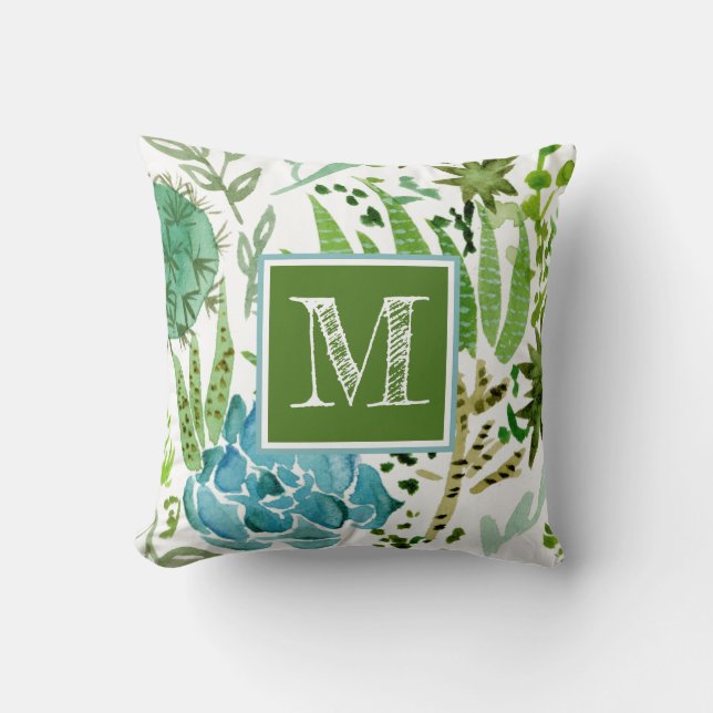 Monogrammm | Sukkuläres Feld I Kissen (Vorderseite)