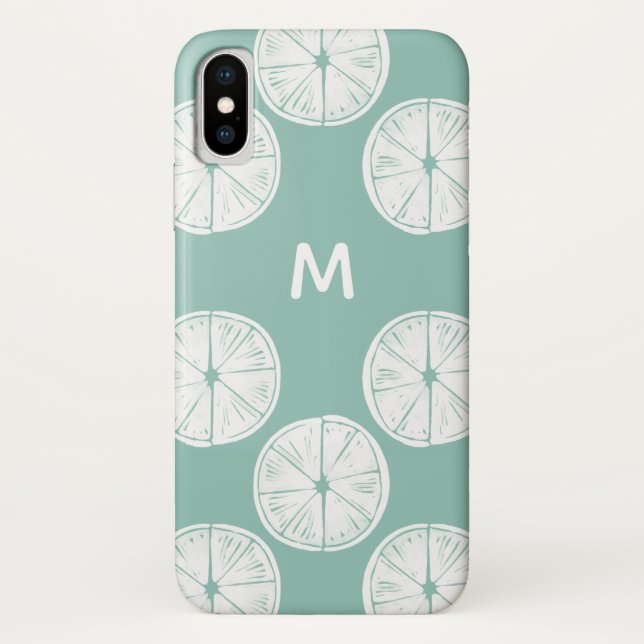 Monogrammm | Taco über Liebe | Aquamarines Limones Case-Mate iPhone Hülle (Rückseite)