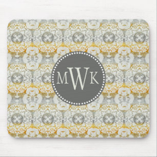 Monogrammm Tapestry Rosette II Mousepad