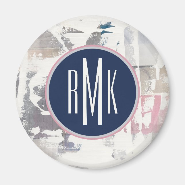 Monogrammm | Weißer Out Crop Magnet (Vorne)