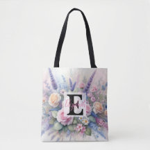 Monogrammname auf Aquarellfarben-Blume in Pastellf