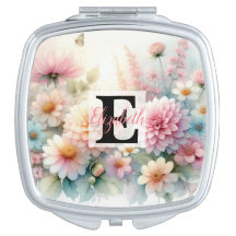 Monogrammname auf Aquarellfarben-Blume in Pastellf