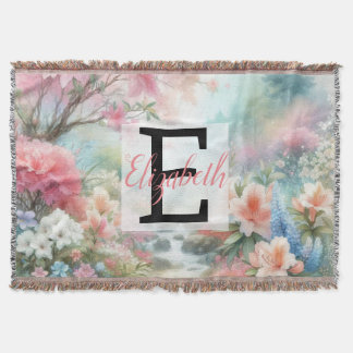 Monogrammname des Vintagen Aquarellblumenparks Decke