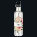 Monogrammname für die Blume "Peony" und "Gold" Edelstahlflasche<br><div class="desc">Diese individuell anpassbare Monogramm-Wasserflasche wurde für die Koordination mit unserer Peony and Gold Kollektion entwickelt und bietet üppige Blume aus Rosa und Goldperle mit grünem Blattwerk und klassischer Schrift. Für eine weiter gehende Anpassung dieses Designs klicken Sie bitte auf den "CUSTOMIZE"-Button oben. Bitte beachten Sie, dass die Goldfolie eine gedruckte...</div>