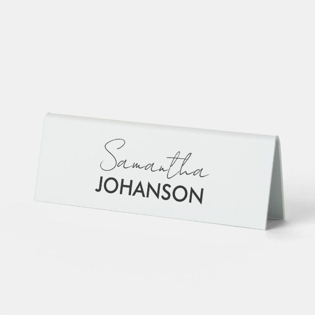 Monogrammschrift | Moderner Minimalistischer Elega Tischaufsteller (Vorderseite)