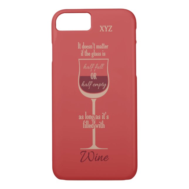 Monogrammtelefon-GlasHüllen des Rotweins Case-Mate iPhone Hülle (Rückseite)