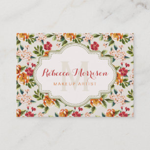 MonogrammVintager viktorianischer Watercolor mit Visitenkarte