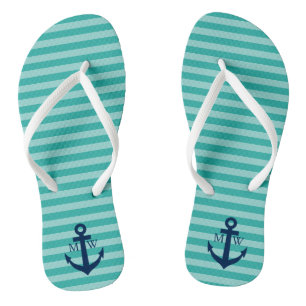 Monographie de mariage nautique tongs rayés