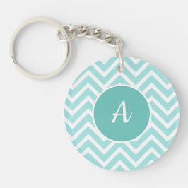 Monographie de motif Turquoise et chevron blanc
