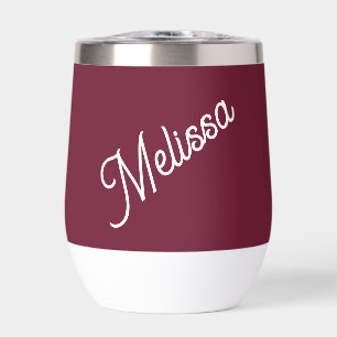 Monographie de script, rouge bordeaux