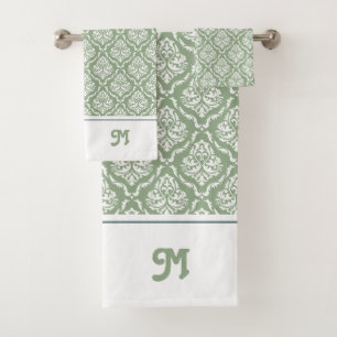 Monographie des damas vintages vert et blanc