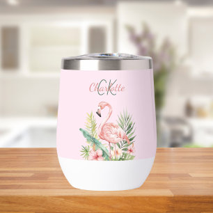 Monographie d'été tropicale rose flamingo