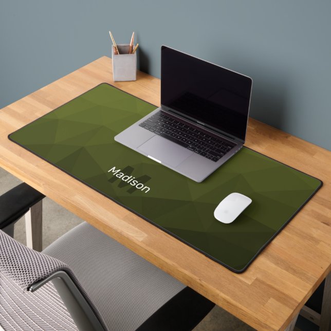 Monographie du motif de maillage géométrique vert  (Bureau 2)