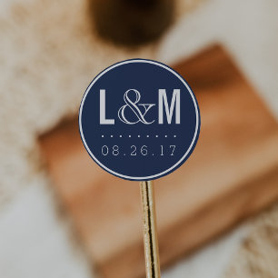 Monographie und Datum der Hochzeiten der modernen  Runder Aufkleber