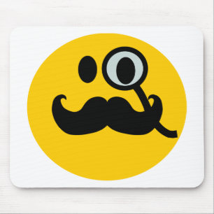 Monokel & Schnurrbart Anpassbarer Hintergrund) Mousepad