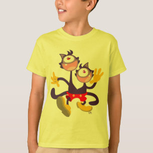 Monokulare Katzen in Tandem Laufen Kinder T - Shir T-Shirt