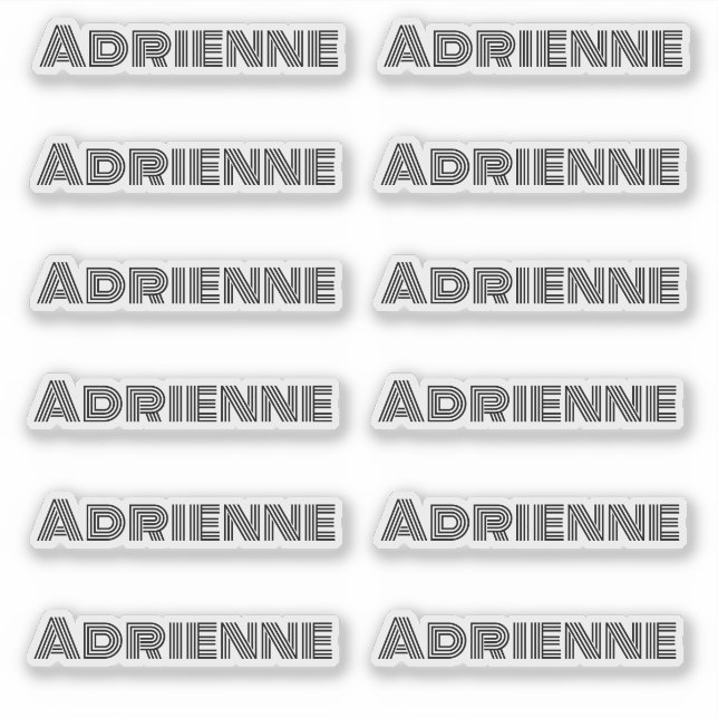 Monoline Big Letters Personalisierter Name Aufkleber (Vorderseite)