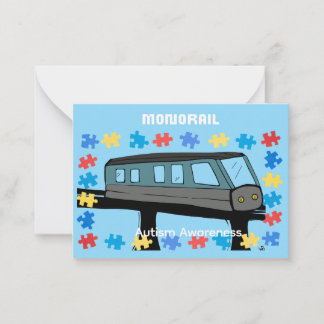 Monorail train car coaster autism puzzle  mitteilungskarte