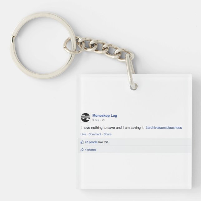 Monoskop "je n'ai rien à sauver" le porte - clé (Devant)