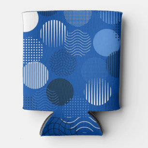 Monotone blaue geometrische Kreisgestaltung Dosenkühler