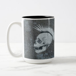 Monotone-Tasse mit zwei Skullen Zweifarbige Tasse