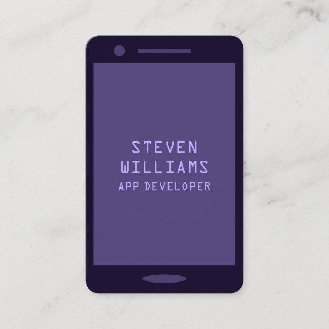 Monotones farbiges smartphone Imitat schaut Visitenkarte (Vorderseite)