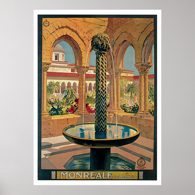 Monreale Italien Vintage Poster (Vorne)