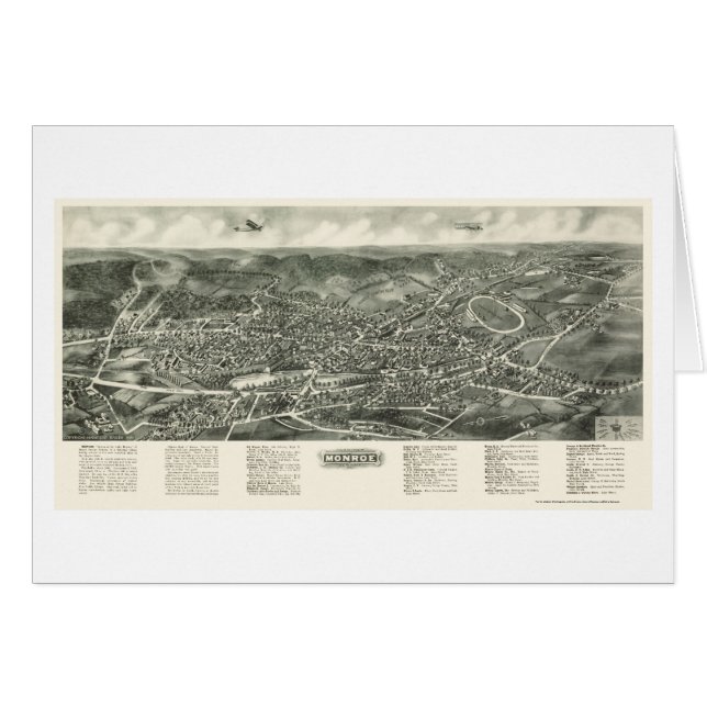 Monroe, carte panoramique de NY - 1923 (Devant horizontal)