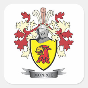 Monroe-Familienwappen-Wappen Quadratischer Aufkleber