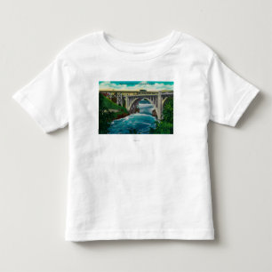Monroe-Straßen-Brücke und Fälle auf Spokane-Flu Kleinkind T-shirt