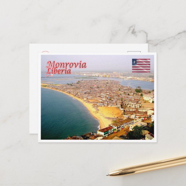 Monrovia - Liberia - Luftbild - Postkarte (Vorderseite/Rückseite Beispiel)