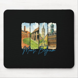 Mons Belgien Reisende Reise Pinselstrich Souvenir Mousepad