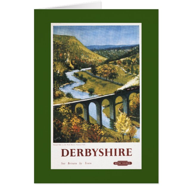 Monsal Dale, Zug und Viadukt Britische Eisenbahn (Vorne)