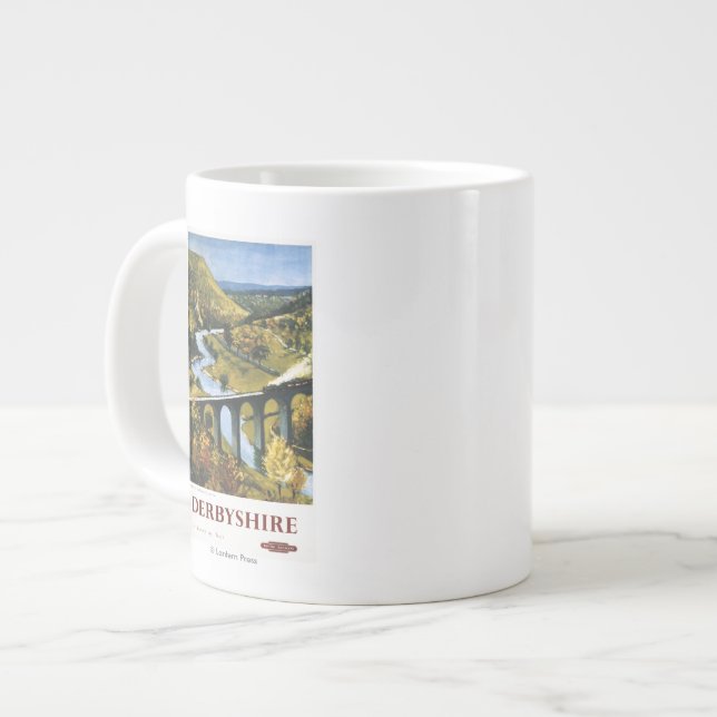 Monsal Tal, Zug und Viaduct British Rail Jumbo-Tasse (Vorderseite Links)