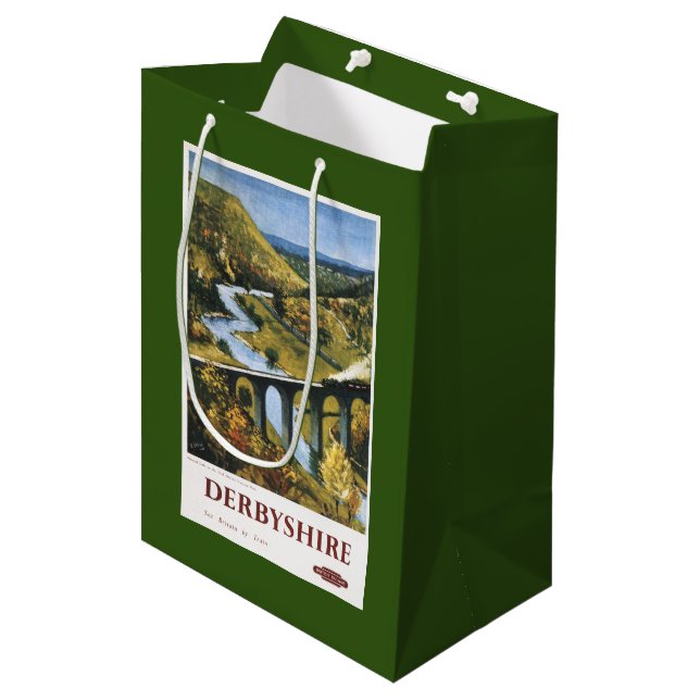Monsal Tal, Zug und Viaduct British Rail Mittlere Geschenktüte (Vorderseite Schrägansicht)