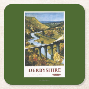 Monsal Tal, Zug und Viaduct British Rail Rechteckiger Pappuntersetzer