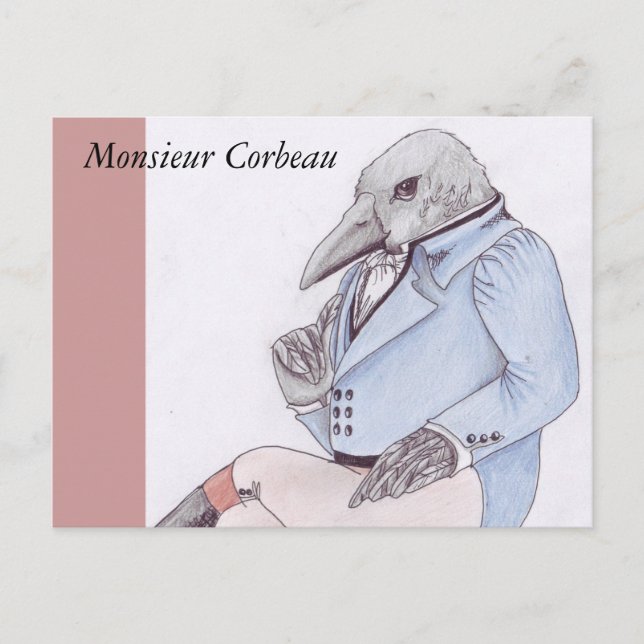 Monsieur Corbeau Postcard Postkarte (Vorderseite)