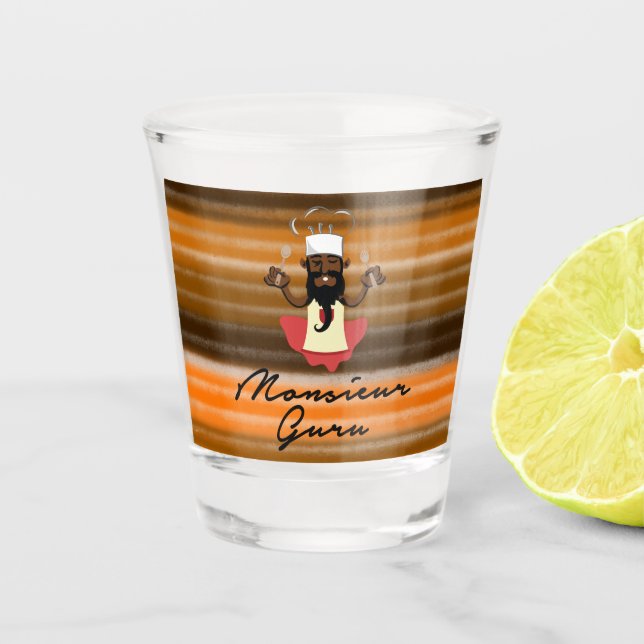Monsieur Guru 4 Schnapsglas (Vorderseite)