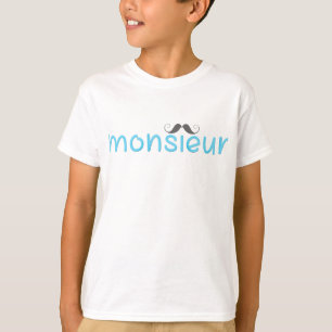 MONSIEUR Spaß Franzose-Zitat u. Schnurrbart - Bla T-Shirt
