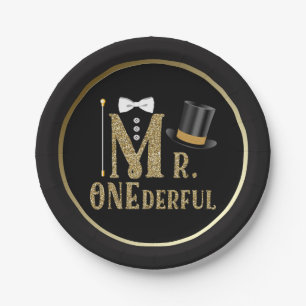 Monsieur UNtel Assiettes en papier pour 1er annive