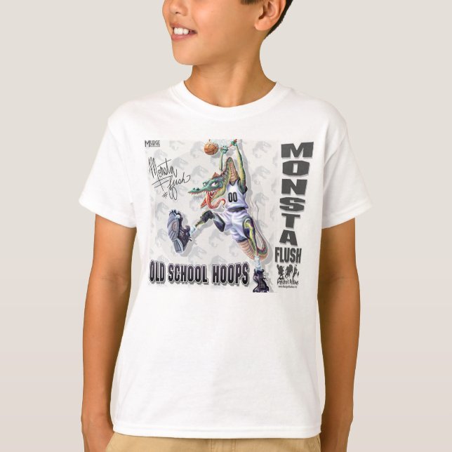 Monsta ebene Dinosaurier-Bänder T-Shirt (Vorderseite)