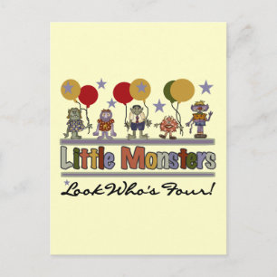 Monster 4. Geburtstag Tshirts und Geschenke Postkarte