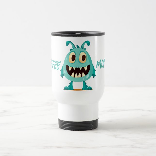 Monster/Alien/Cartoon/Blau Reisebecher (Mittel)