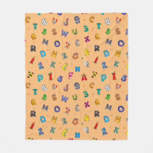Monster Alphabet Muster Fleecedecke